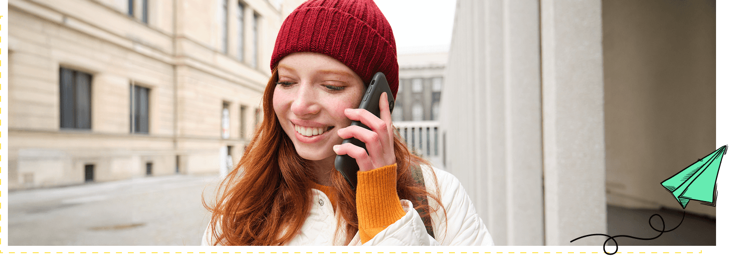 Teenager girl calling - Contact hero image - Fortivo